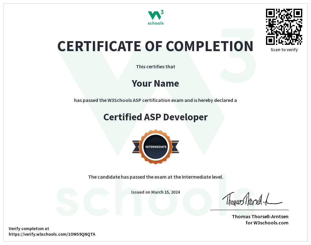 ASP Certificate