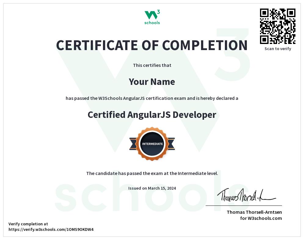 AngularJS Certificate
