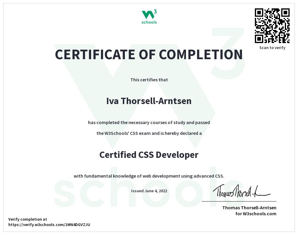 CSS Certificate