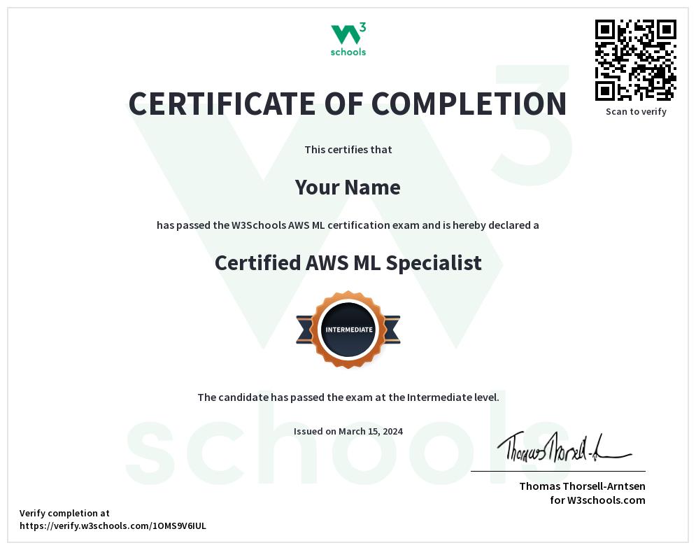 AWS Machine Learning Certificate