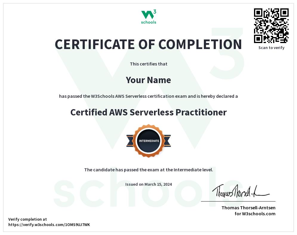 AWS Serverless Certificate