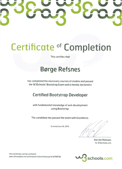 HTML Certificate