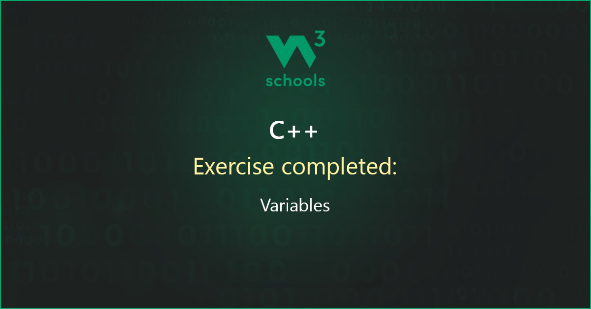 Completed Exercise: C++ Variables