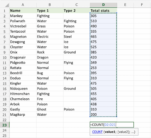 excel-count-function