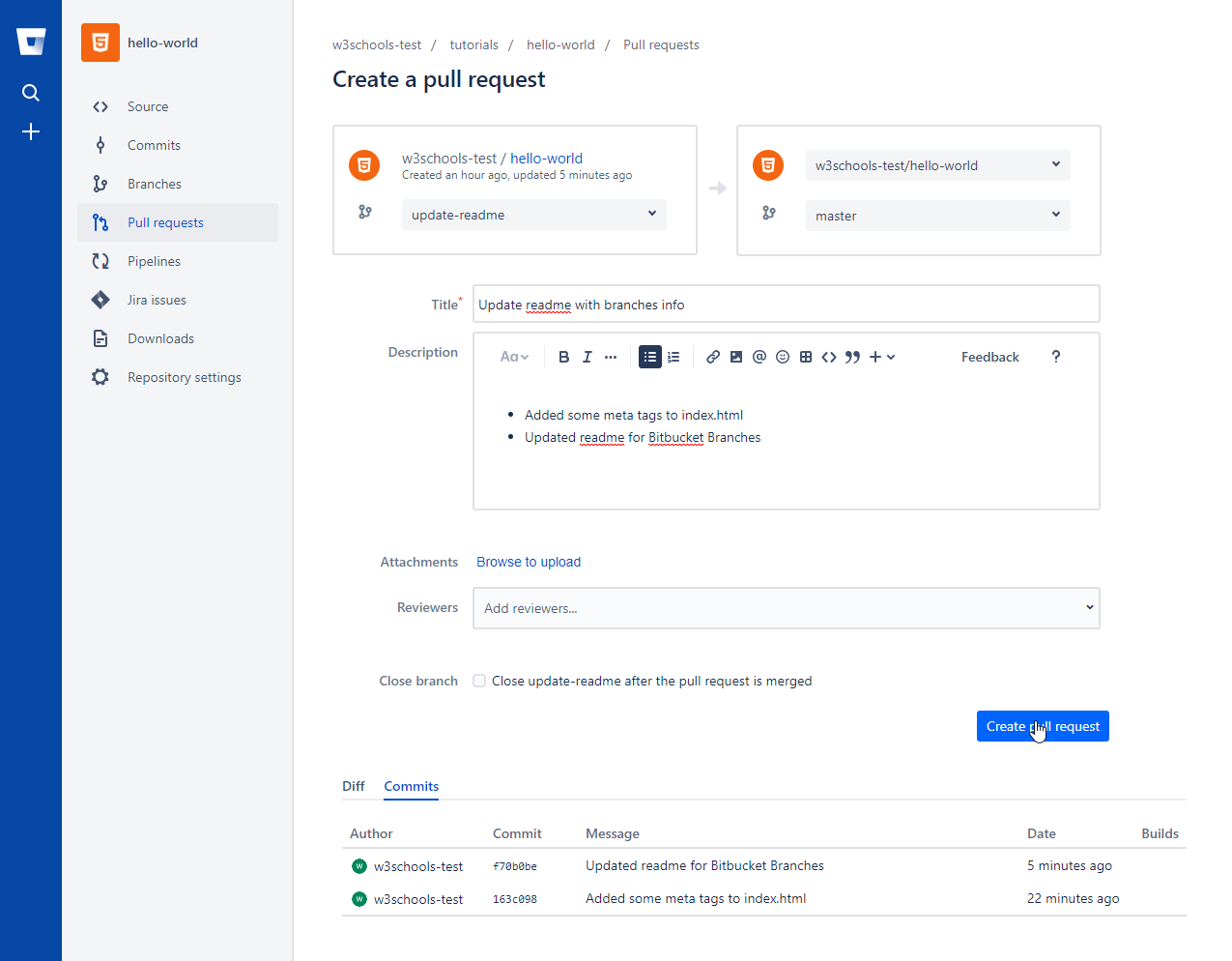 Git Push Branch to Bitbucket