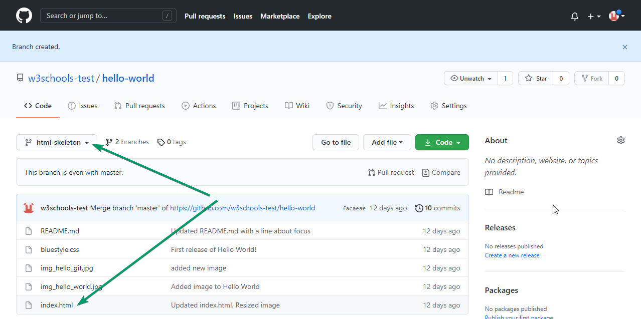 how to create a new branch on github