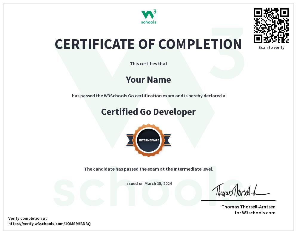 Go Certificate