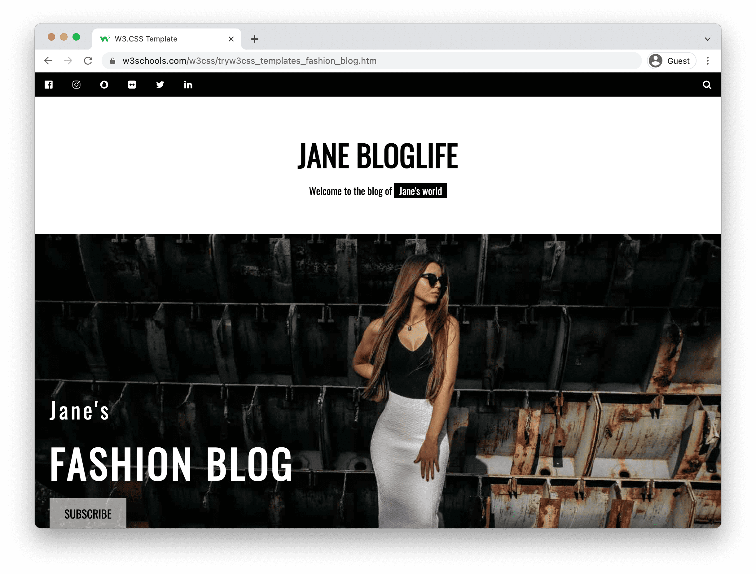 Modeblogsjabloon