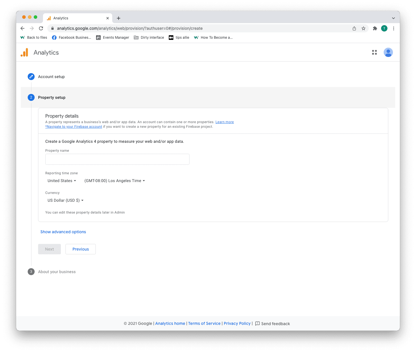 Aperçu de la configuration de la propriété