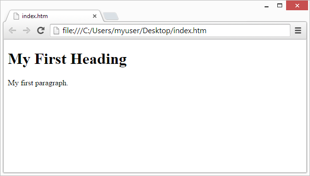 مشاهده صفحه HTML  در مرورگر وب