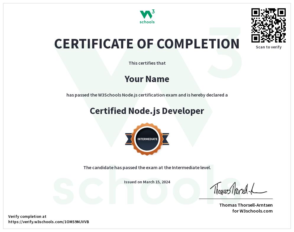 Node.JS Certificate