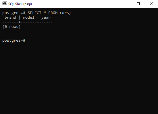 Postgresql Create Table