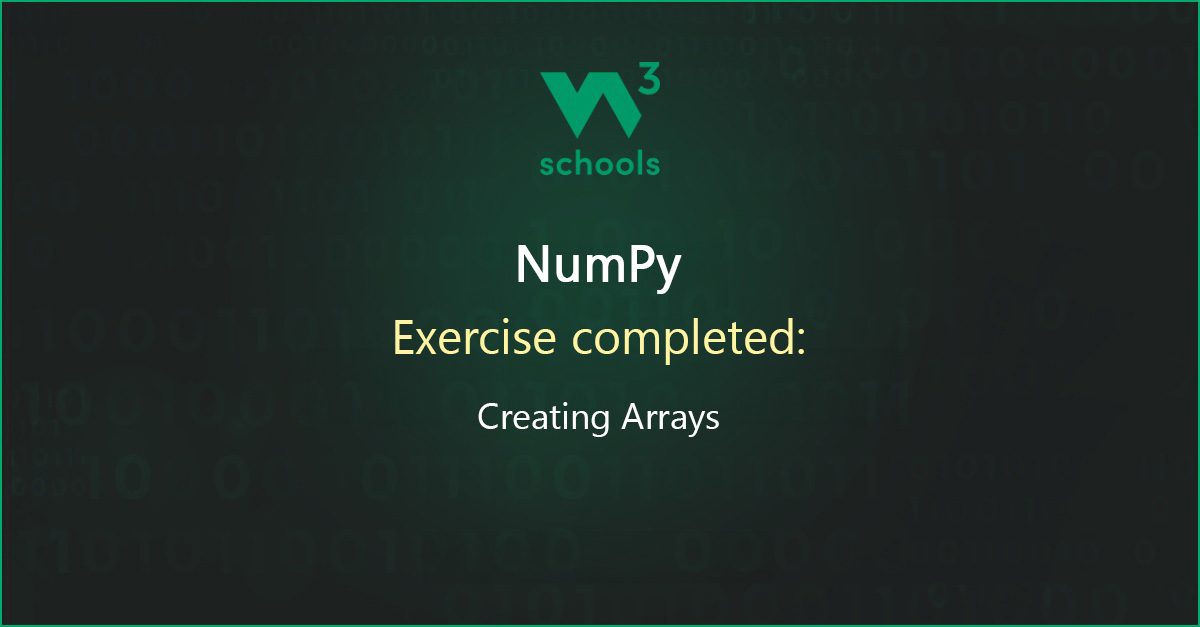 Completed Exercise: NumPy Creating Arrays