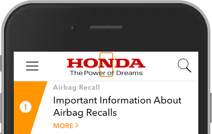 Screenshot from Honda, showing the logo in a focused state.