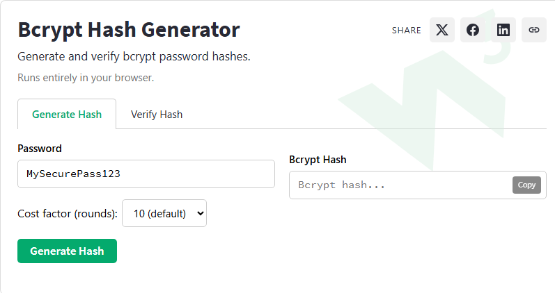 Bcrypt Hash Generator - W3Schools