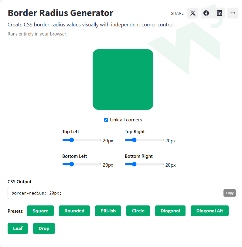 Border Radius Generator - W3Schools