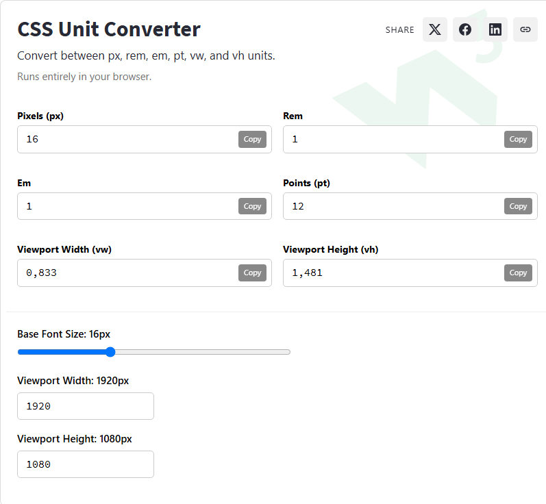 CSS Unit Converter - W3Schools
