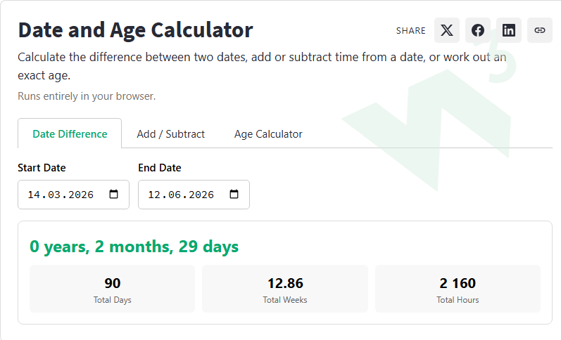 Date and Age Calculator - W3Schools