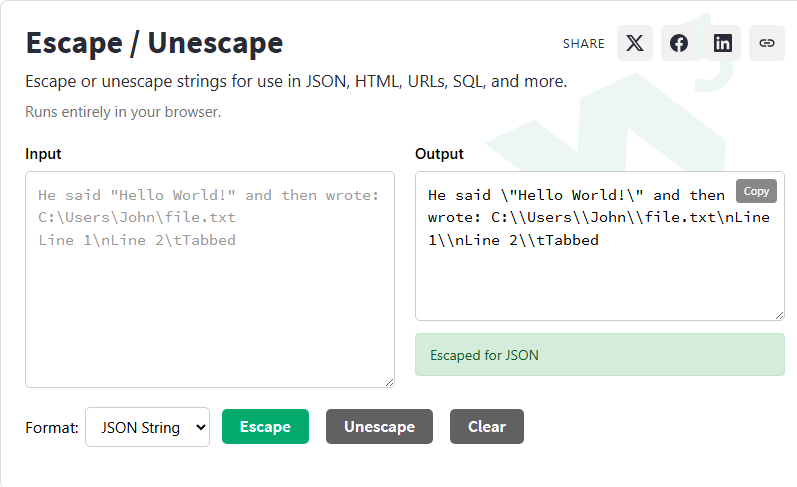 Escape / Unescape - W3Schools