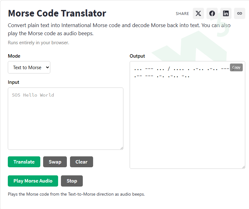 Morse Code Translator - W3Schools