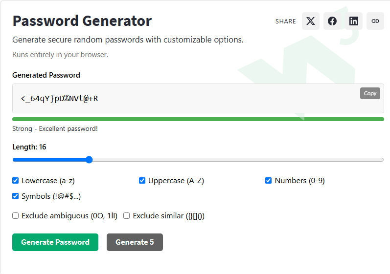 Password Generator - W3Schools