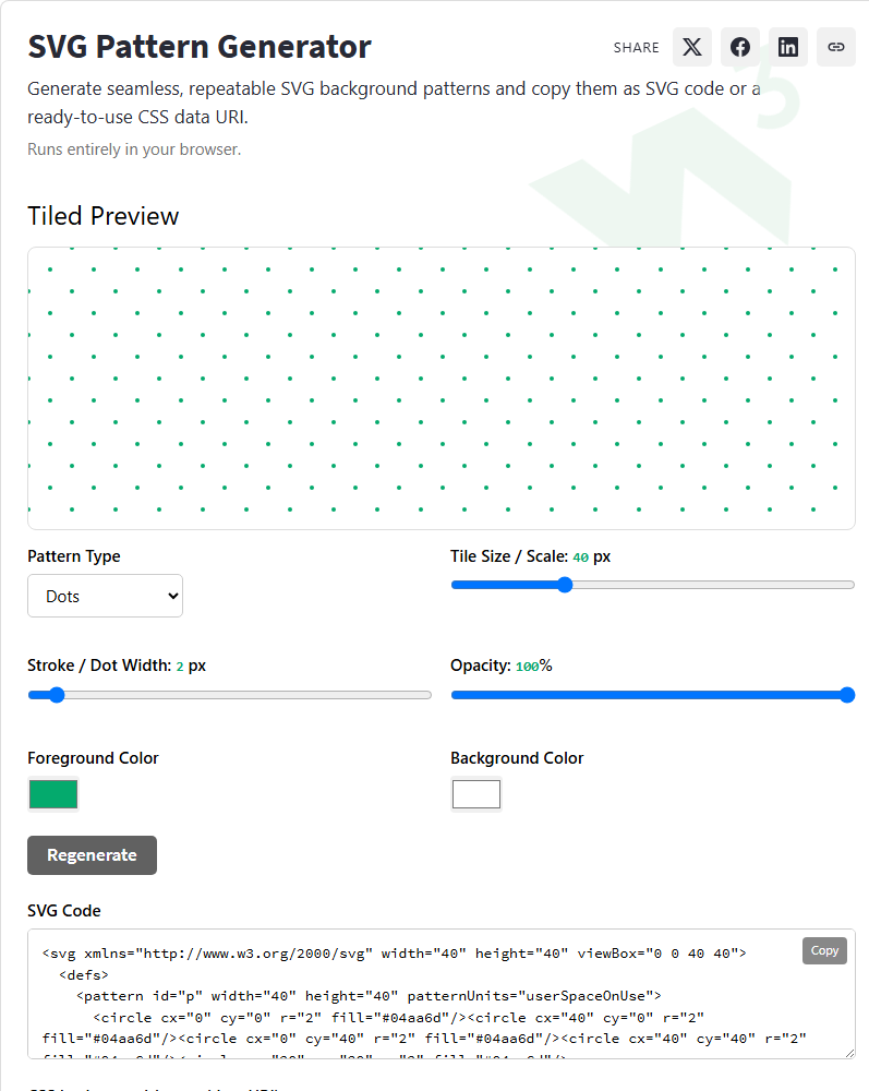 SVG Pattern Generator - W3Schools