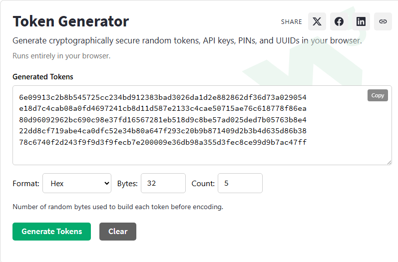 Token Generator - W3Schools
