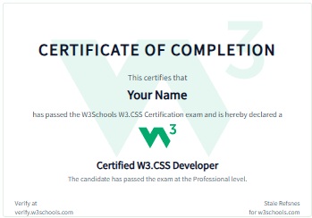 W3.CSS Certificate