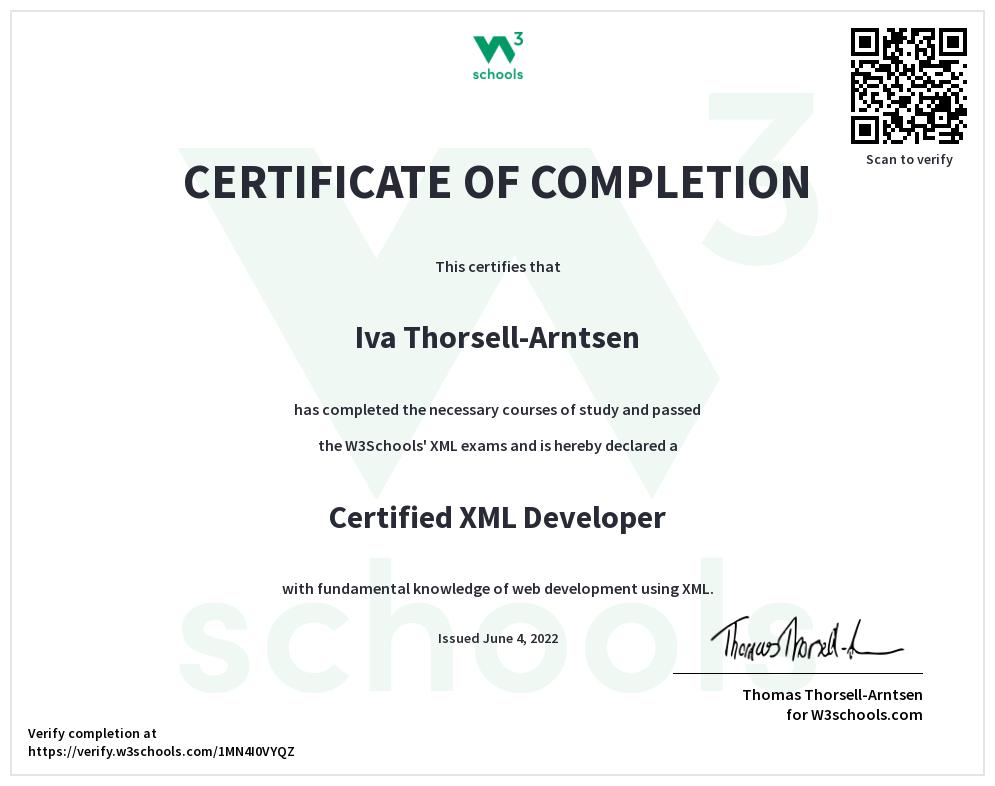 XML Certificate
